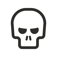 Skull vector icon. Style is flat rounded symbol, rounded angles, white background. Illustration Vector EPS