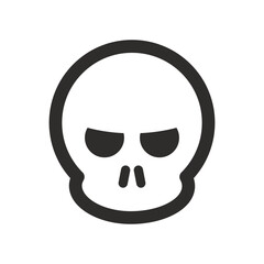 Skull vector icon. Style is flat rounded symbol, rounded angles, white background. Illustration Vector EPS