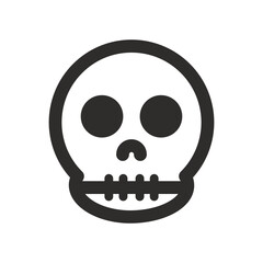 Skull vector icon. Style is flat rounded symbol, rounded angles, white background. Illustration Vector EPS
