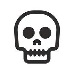 Skull vector icon. Style is flat rounded symbol, rounded angles, white background. Illustration Vector EPS