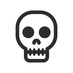 Skull vector icon. Style is flat rounded symbol, rounded angles, white background. Illustration Vector EPS