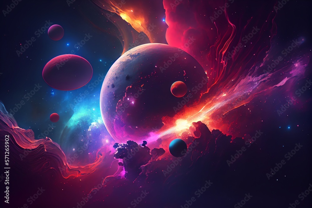 Wall mural space abstract background. generative ai
