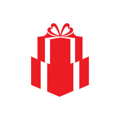 Box gift present icon logo design