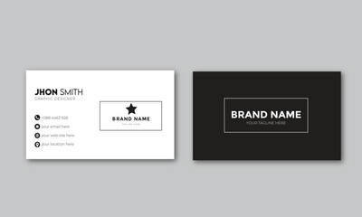  business card design template, black & white visiting card, information card.
