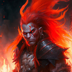 Red head demons fantasy character