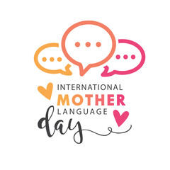 Fototapeta na wymiar International mother language day, vector, illustration, sticker.
