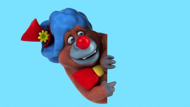 Fun 3D cartoon orang outan with a sign (with alpha channel)