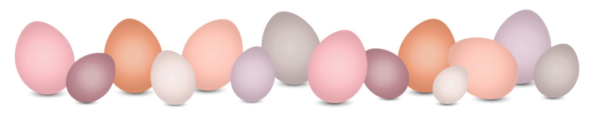 Banner 14 Bunte Ostereier Verschiedene Farben