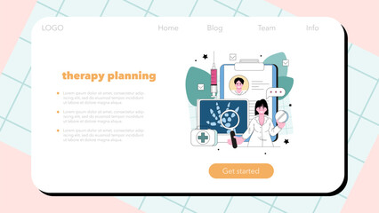 Radiology web banner or landing page. Idea of health care and disease