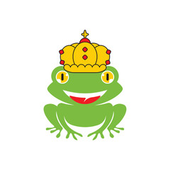 King frog logo icon template design
