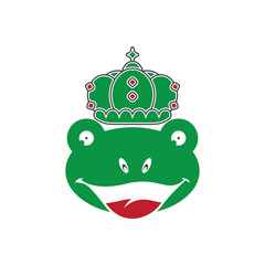 King frog logo icon template design