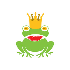 King frog logo icon template design