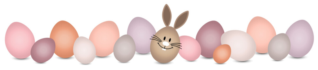 Braunes Hasenei & Ostereier Verschiedene Farben