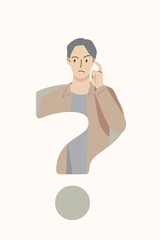 People are thinking to find solutions. Design Thinking creates innovation and creativity with question mark symbol.People character.Vector illustration.