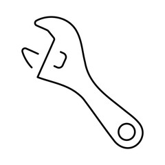 wrench icon isolated on white background, vector illustration.