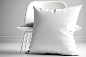 White pillow mock up minimal design template. Generative AI