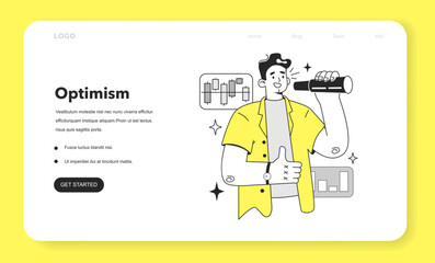 Cycle of investor emotions web banner or landing page.