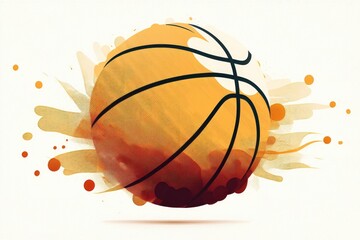 Retro style basketball ball silhouette. Generative AI