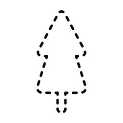 Tracing lines dotted tree outline shape for preschool and kindergarten school kids worksheet element for drawing and handwriting practice