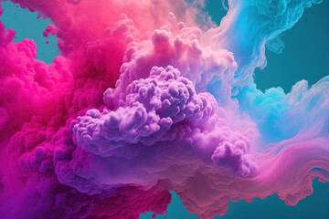 Fototapeta premium Colorful cotton candy in pink and blue color. Generative background