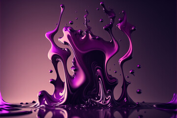 Vibrant neon purple liquid background. AI Generative