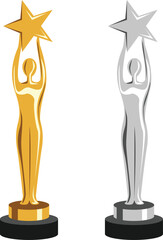 Award ceremony. Award figurine vector.