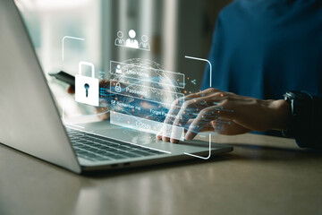 cybersecurity login with username and password , user privacy security , encryption and data .