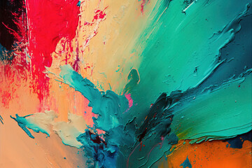 Colorful oil paint abstract background. Ai generative illusration