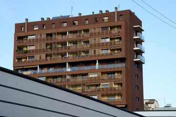 Modern buildings along via Castelvetro, Milan