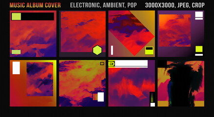 Music Album Cover for the Web Presentation. Vinyl and CD DVD artwork design. Abstract colorful background and texture. Posters, banners, book. Digital distribution. Electronic, Ambient.