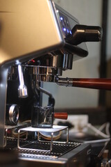 espresso machine in a cafe