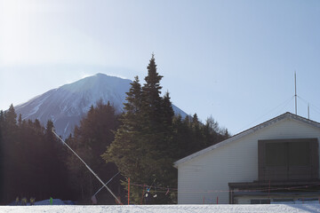  a small ski resort along the northern base of Mount Fuji at Fujiten Snow Resort in the japan