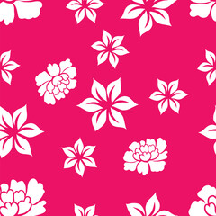 seamless pattern with pink flowers