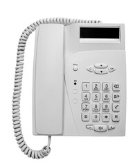 Office telephone isolated. Communication concept. White phone. png transparent