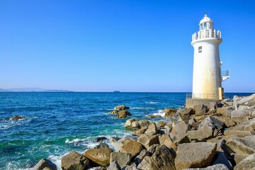 田原市　快晴の伊良湖岬灯台