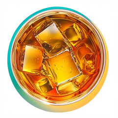 Glass of Whiskey Top View