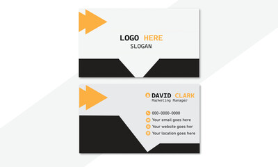 Modern Black business card template design, Flat design vector