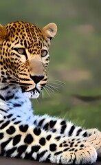 Cheetah portrait photo. Animal portrait avatar: cheetah in nature. AI-generated digital illustration, photography style