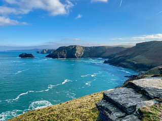 View of the Coast of North Cornwall, Tintagel 