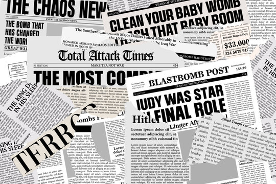 Newspaper background with torn paper style