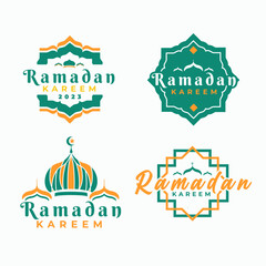 collection of Ramadan badges in vector format