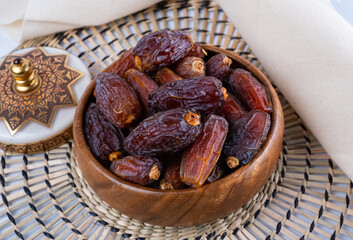 Date Palm Fruit Concept For Fasting People in Ramadan.