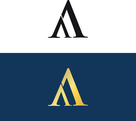 AA Letter Logo Alphabet Creative Initial