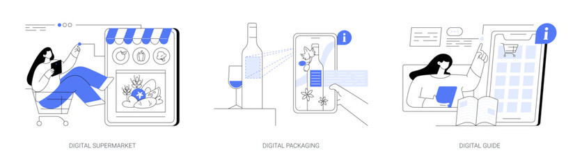 Online services abstract concept vector illustrations.