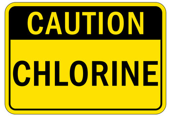Fototapeta premium Chlorine chemical warning sign and labels