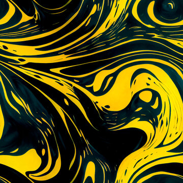 Abstract Hand Drawing Liquid Fluid Wavy Marble Seamless Pattern 