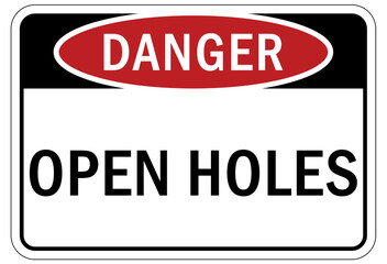 Open hole sign and labels