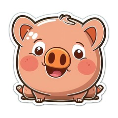 Obraz premium cute cartoon pig sticker mascot for your next adventure generated ai