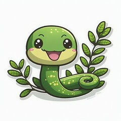 Naklejka premium isolated snake sticker unique touch for your office decor generative ai
