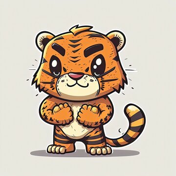 cartoon tiger sticker a predator with personality for fauna fun generative ai